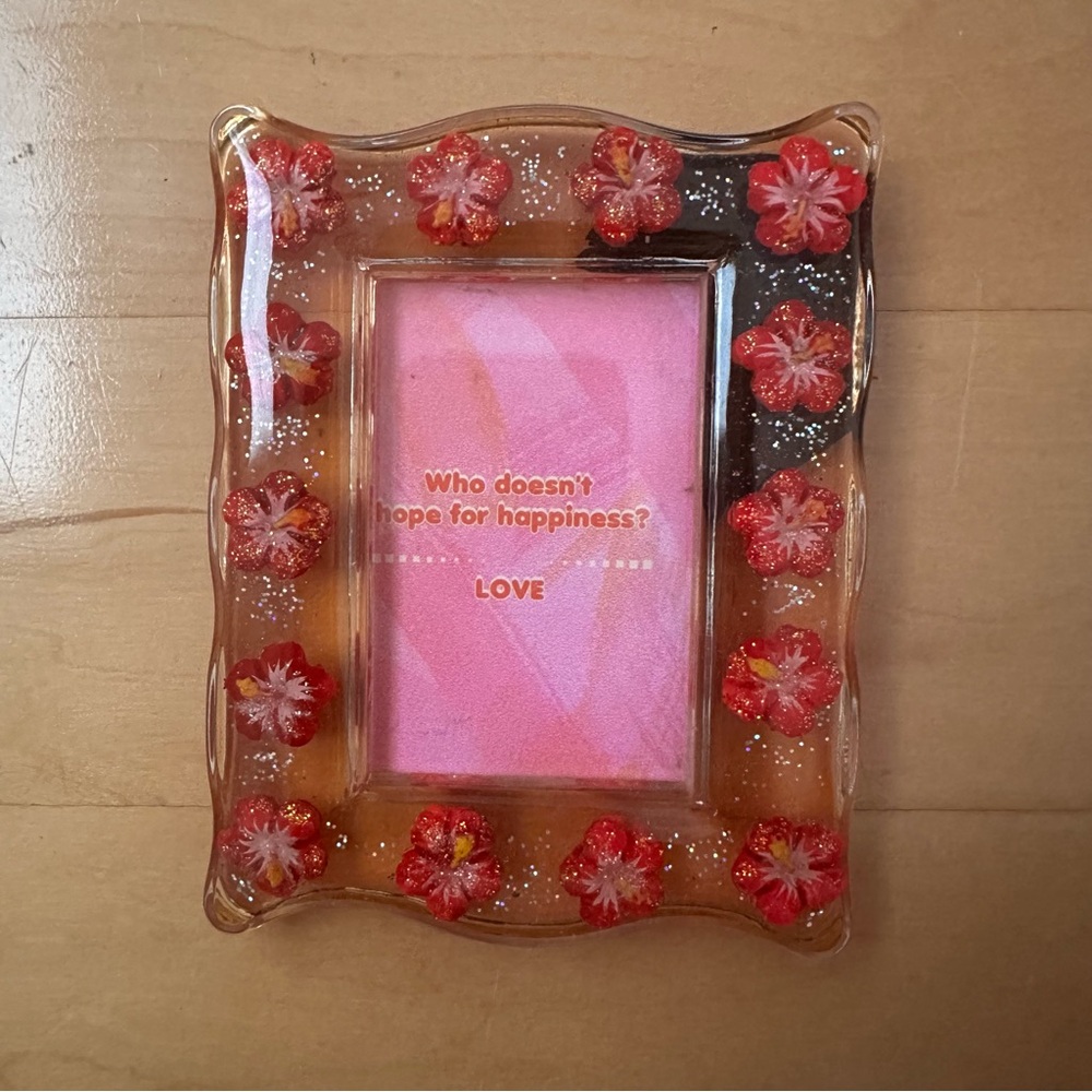 Acrylic Red Hibiscus Picture Frame